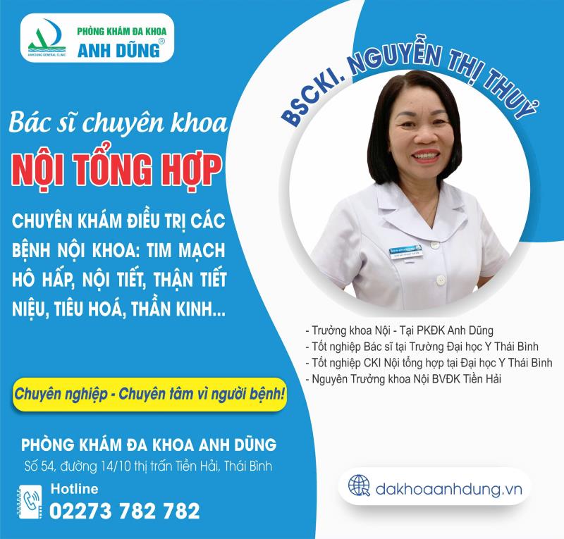 BÁC SĨ CHUYÊN KHOA 1 NGUYỄN THỊ THỦY- TẬN TÂM VÌ NGƯỜI BỆNH